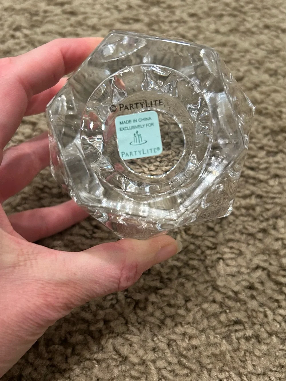 Partylite Clear Glass Vintage Candle Holder - Picture 3 of 3
